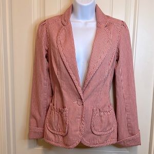 Free People Red Pin Striped Blazer NWT